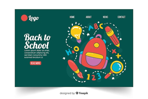 Back to school landing page