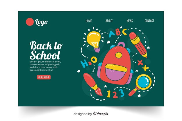 Back to school landing page