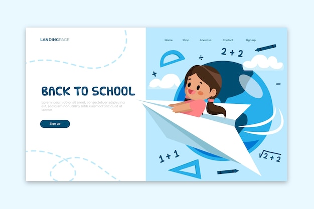 Back to school landing page