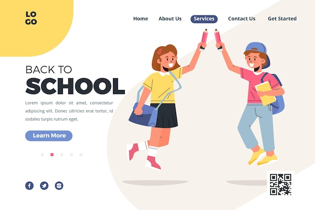 Back to school landing page