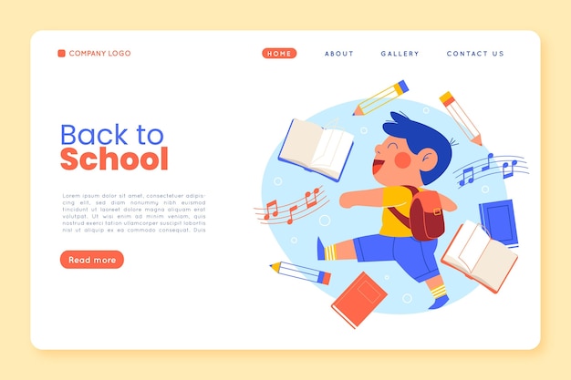 Back to school landing page