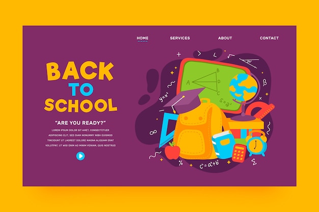 Back to school landing page