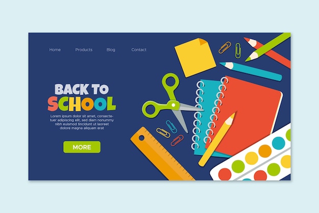Back to school landing page