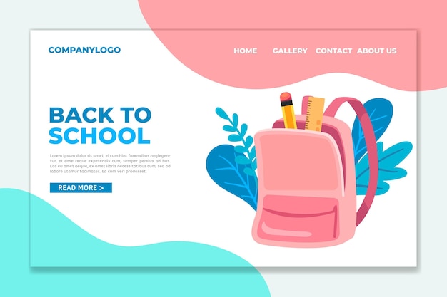 Back to school landing page