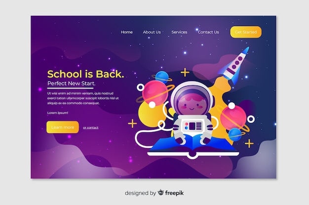 Back to school landing page