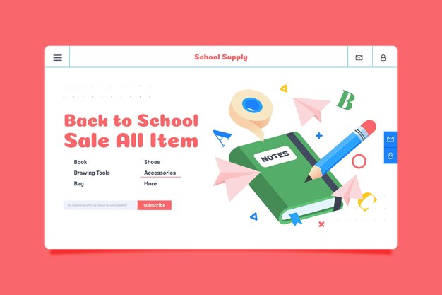 Back to school landing page