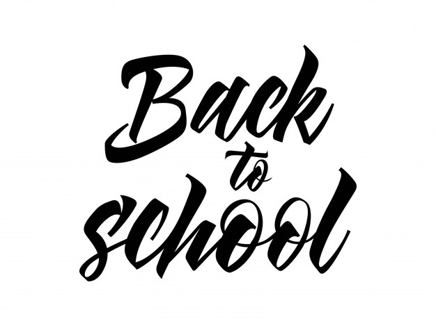 Back to school lettering in black color