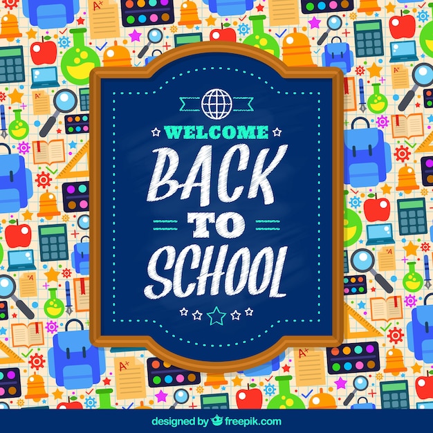 Back to school materials background