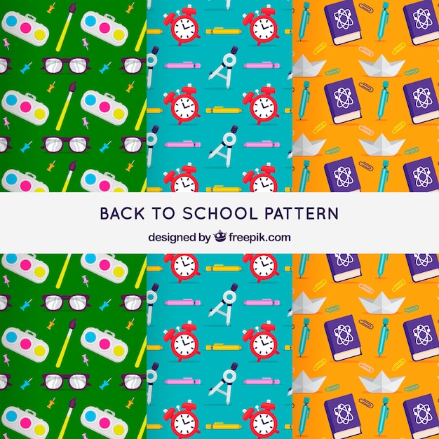 Free vector back to school pattern collection