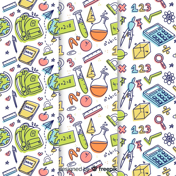 Free Vector back to school pattern collection