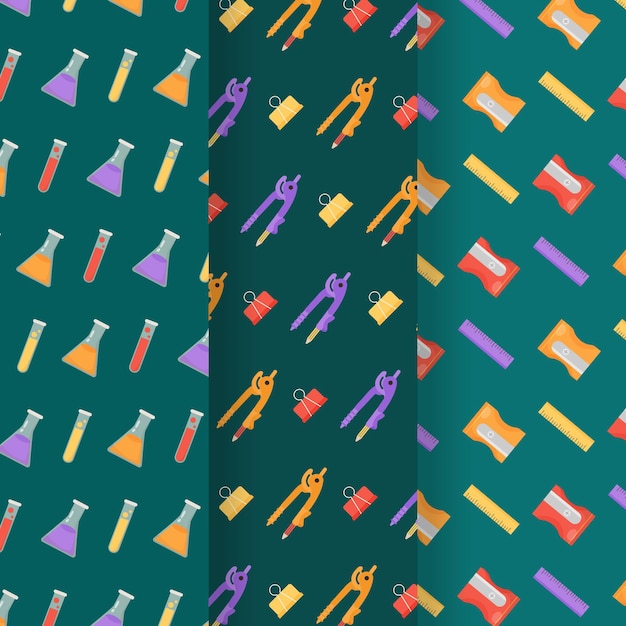 Free vector back to school pattern collection