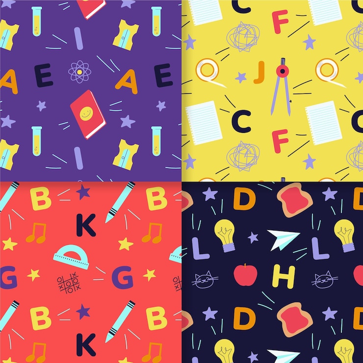 Free Vector back to school pattern collection