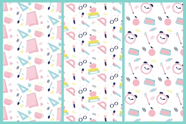 Free vector back to school pattern pack