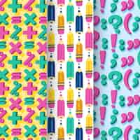 Free vector back to school pattern pack