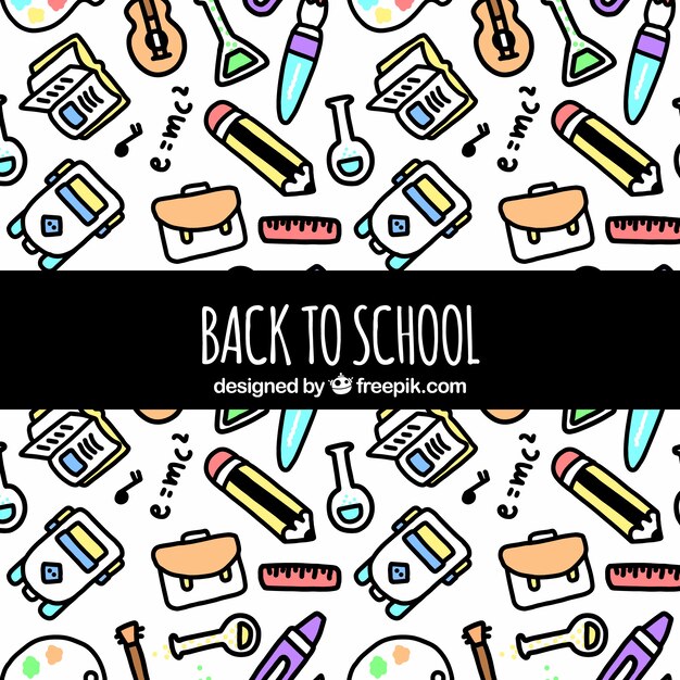 Back to school patterns collection with elements