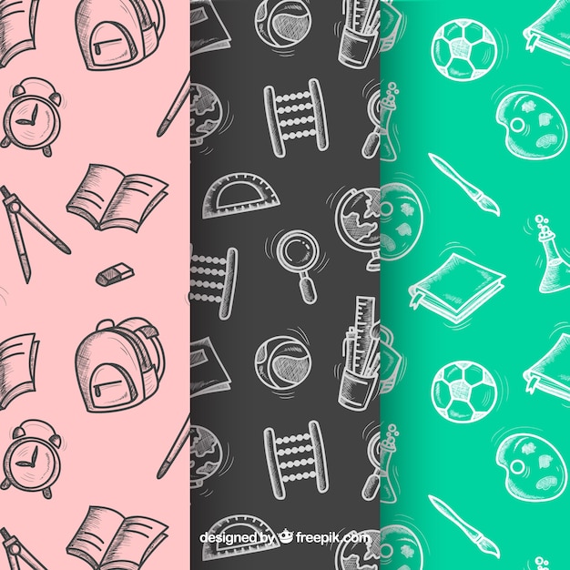 Free vector back to school patterns collection