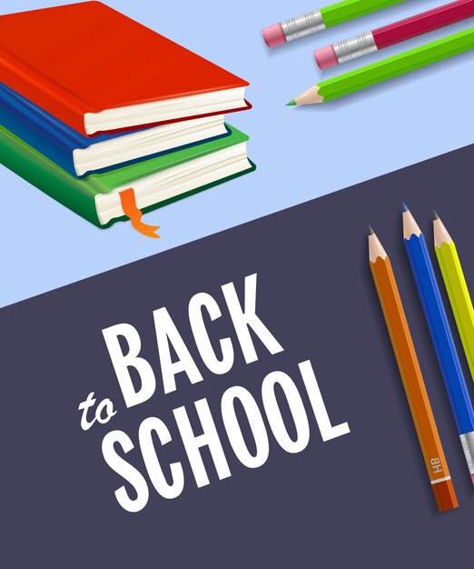 Back to school poster with notebooks