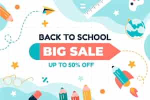 Free vector back to school sale background