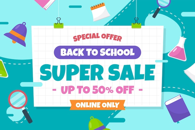 Free vector back to school sale background