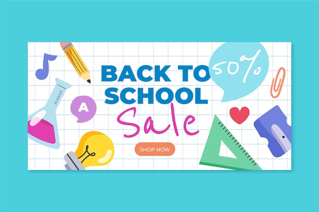 Free vector back to school sale banner