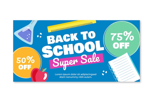 Back to school sale banner