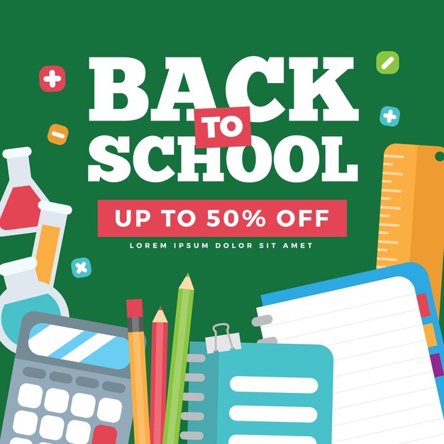 Back to school sale concept