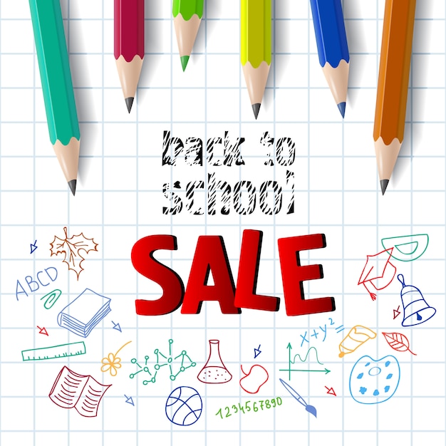 Back to School Sale Lettering with Color Pencils