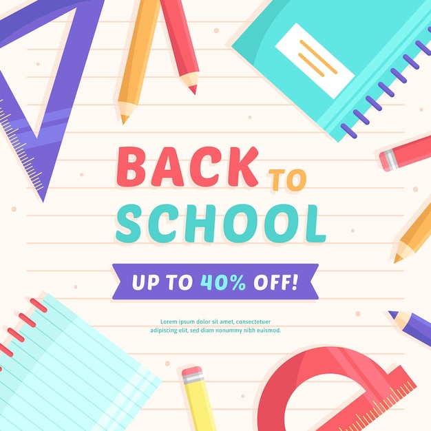 Back to school sale squared banner