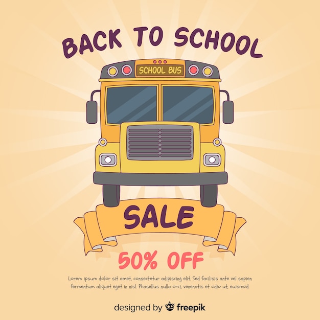 Free vector back to school sales background