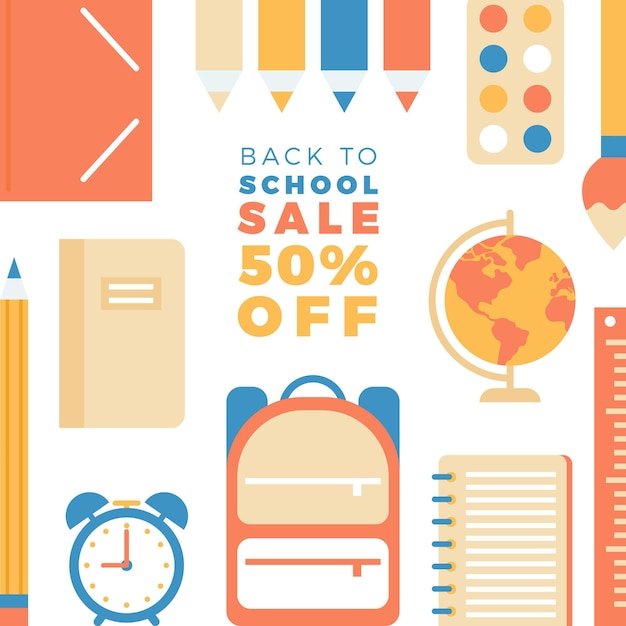 Free vector back to school sales concept