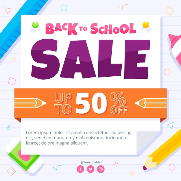 Back to school sales concept