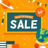 Free vector back to school sales in flat design