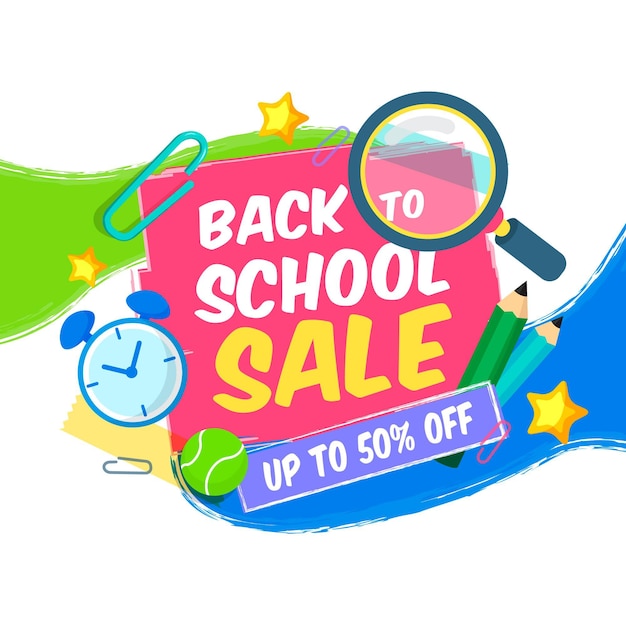 Back to school sales squared banner