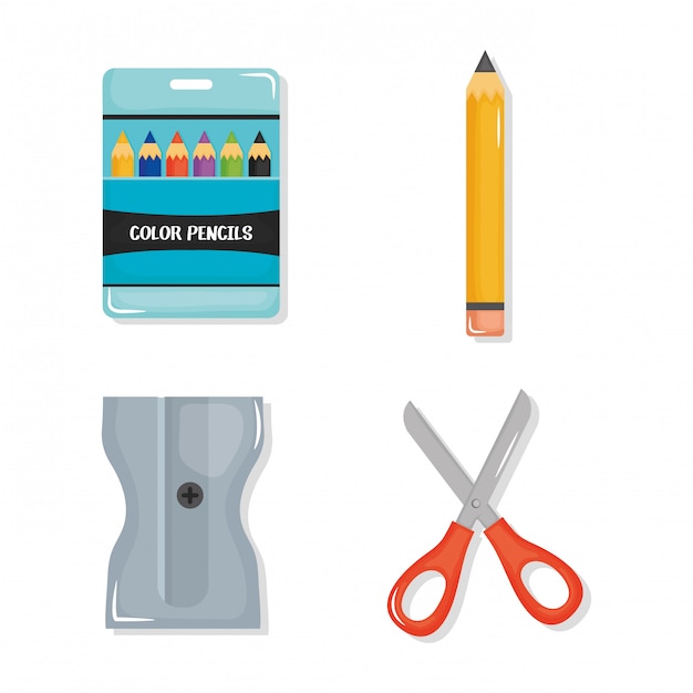 Back to school set icons