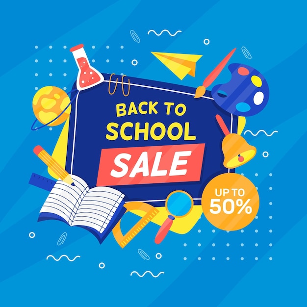 Free vector back to school squared sales banner