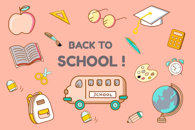 Free vector back to school stationery vector