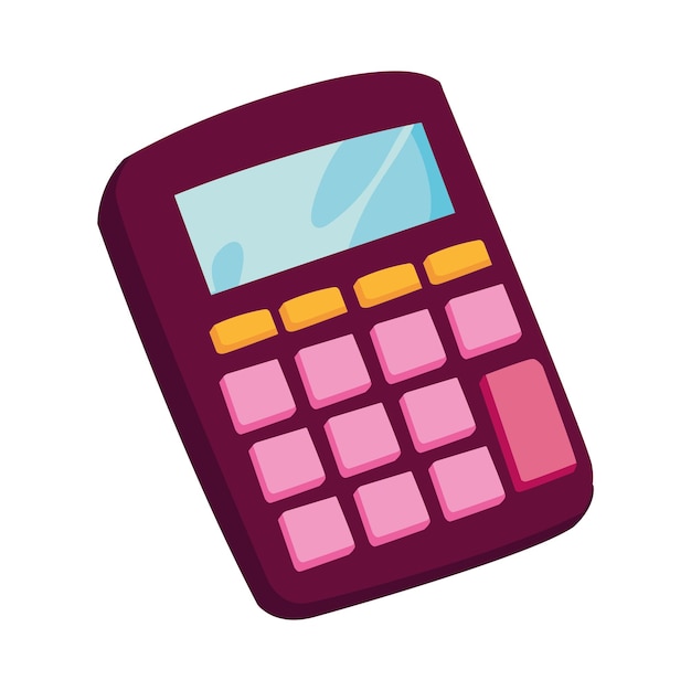 Free vector back to school supply calculator icon isolated