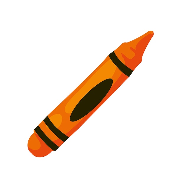 Free vector back to school supply crayon icon isolated