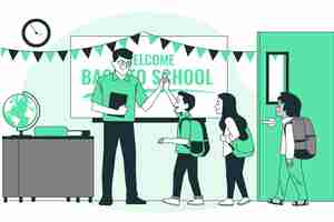 Free vector back to school teacher concept illustration