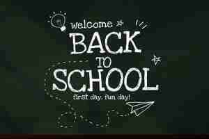 Free vector back to school template on blackboard