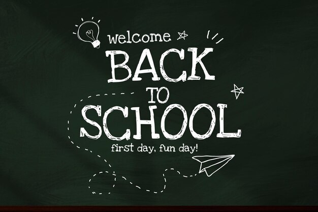 Back to school template on blackboard