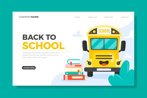 Back to school template for landing page