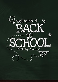 Back to school template vector on blackboard