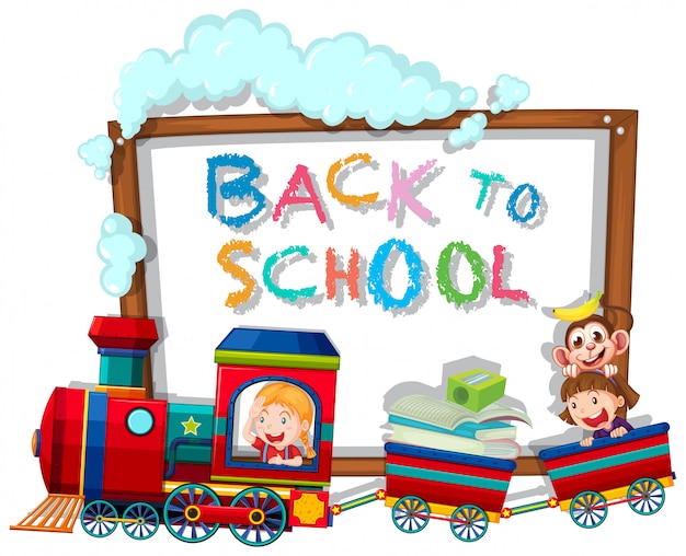 Free vector back to school template with children