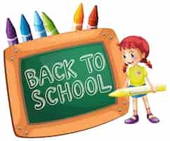 Free vector back to school template with girl