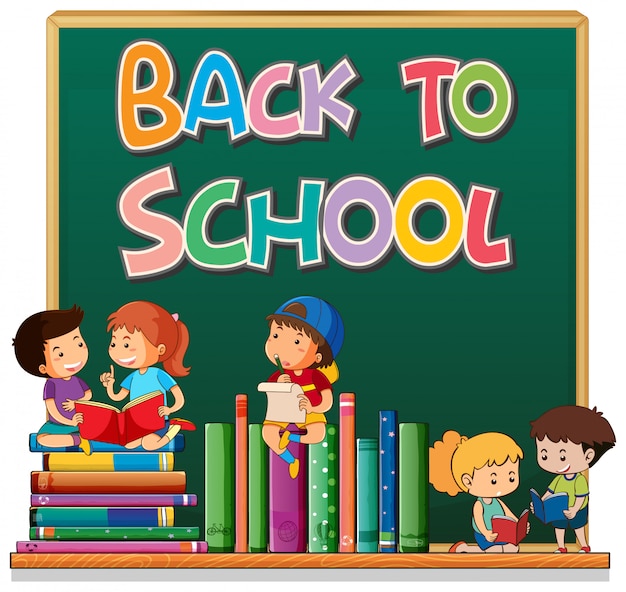 Free vector back to school template with student