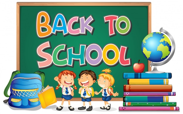 Free vector back to school template with student