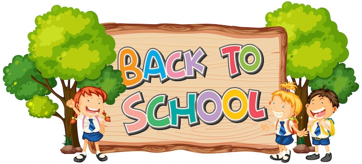 Free Vector back to school template with student