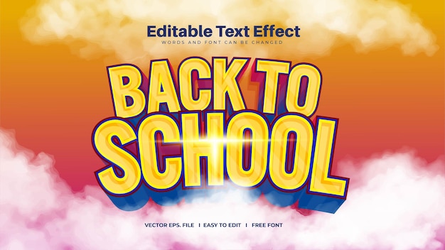 Back to school text effect