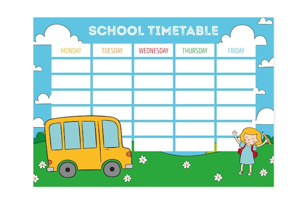 Back to school timetable design